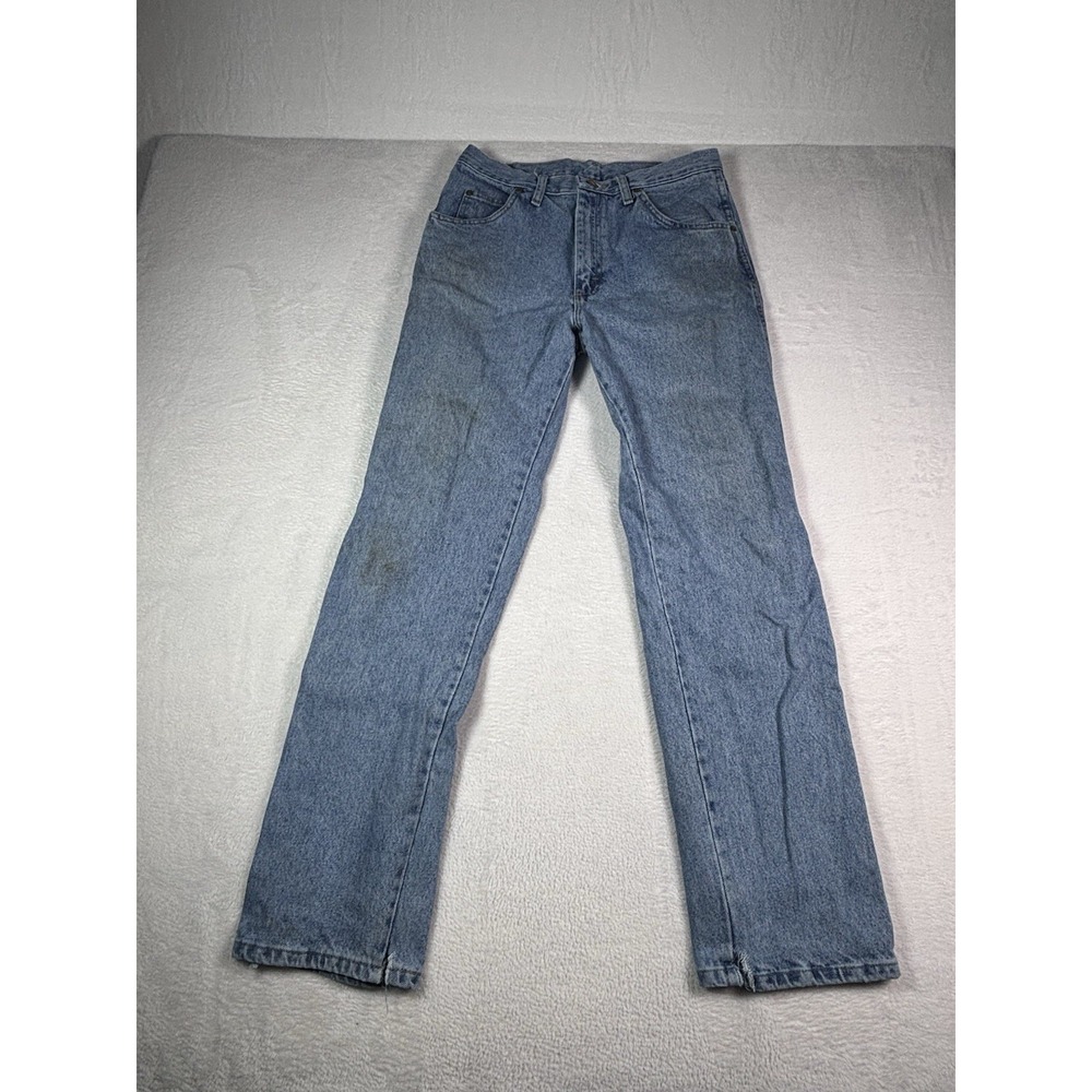 Wrangler Rugged Wear Denim Jeans Mens 32x32 Light Wash Straight Leg 39902RI